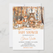 Invitation Citrouille d'automne Baby shower des animaux de bo (Devant)