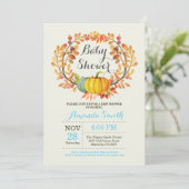 Invitation Citrouille d'automne Baby shower d'invitation (Debout devant)