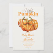 Invitation Citrouille d'automne Baby shower fille Bow (Devant)
