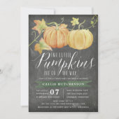 Invitation Citrouille d'automne| Baby shower jumeaux (Devant)