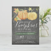 Invitation Citrouille d'automne| Baby shower jumeaux (Debout devant)