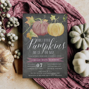 Invitation Citrouille d'automne  Baby shower jumeaux