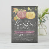 Invitation Citrouille d'automne| Baby shower jumeaux (Debout devant)