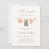 Invitation Citrouille d'automne Baby shower Vêtements pour bé (Devant)