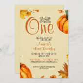 Invitation Citrouille d'automne Bébé 1er anniversaire (Devant / Derrière)