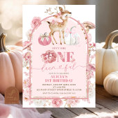 Invitation Citrouille d'automne blanc et rose Onedeererday