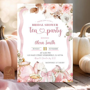 Invitation Citrouille d'automne Boho Coquette Bridal Tea Part