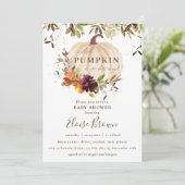 Invitation Citrouille d'automne Bourgogne Orange Baby shower (Debout devant)