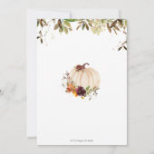 Invitation Citrouille d'automne Bourgogne Orange Baby shower (Dos)