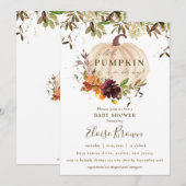 Invitation Citrouille d'automne Bourgogne Orange Baby shower (Devant / Derrière)