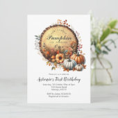 Invitation Citrouille d'automne Burange premier anniversaire (Debout devant)