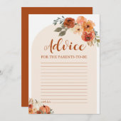 Invitation Citrouille d'automne Conseils de Baby shower pour (Devant / Derrière)