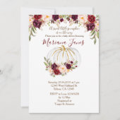 Invitation Citrouille d'automne et Baby shower floral de Bour (Devant)
