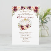 Invitation Citrouille d'automne et Baby shower floral de Bour (Debout devant)