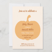 Invitation Citrouille d'automne et Baby shower pastel de feui (Devant)