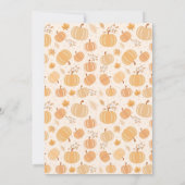 Invitation Citrouille d'automne et Baby shower pastel de feui (Dos)
