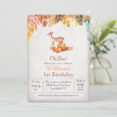 Invitation Citrouille d'automne et cerf 1er anniversaire Invi (Debout devant)