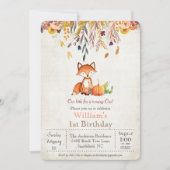 Invitation Citrouille d'automne et Fox 1er anniversaire Invit (Devant)