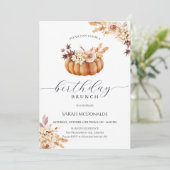 Invitation Citrouille d'automne Femme Anniversaire Brunch Inv (Debout devant)