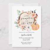 Invitation citrouille d'automne feu citrouille baby shower in (Devant)