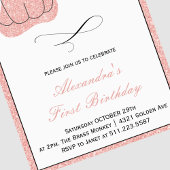 Invitation Citrouille d'automne fille rose Halloween 1er anni