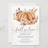 Invitation Citrouille d'automne floral | Fête des mariées de  (Devant)