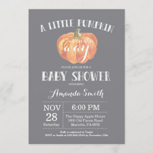 Invitation Citrouille d'automne Gray