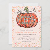 Invitation Citrouille d'automne notre petit a un an (Devant)