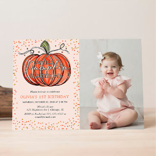 Invitation Citrouille d'automne Notre petit a un an Photo