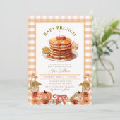 Invitation Citrouille d'automne Pancake Baby shower Brunch (Debout devant)