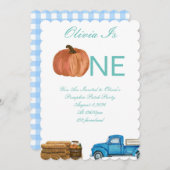 Invitation Citrouille d'automne Patch 1er anniversaire (Devant / Derrière)