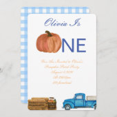 Invitation Citrouille d'automne Patch 1er anniversaire (Devant / Derrière)