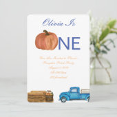 Invitation Citrouille d'automne Patch 1er anniversaire (Debout devant)
