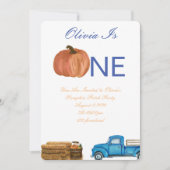 Invitation Citrouille d'automne Patch 1er anniversaire (Devant)