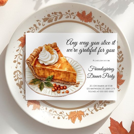 Invitation Citrouille d'automne Pie Thanksgiving