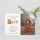 Invitation Citrouille d'automne premier anniversaire (Debout devant)