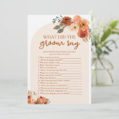 Invitation Citrouille D'Automne Qu'Est-Ce Que Groom A Dit Fêt (Debout devant)