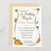 Invitation Citrouille d'automne récolte Anniversaire (Devant / Derrière)