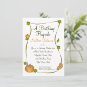 Invitation Citrouille d'automne récolte Anniversaire (Debout devant)