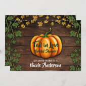 Invitation Citrouille d'automne Rustic Green Gold Fête des ma (Devant / Derrière)