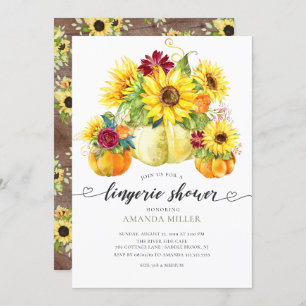 Invitation Citrouille d'automne Sunflower Bridal Lingerie