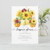 Invitation Citrouille d'automne Sunflower Bridal Lingerie Dou (Debout devant)