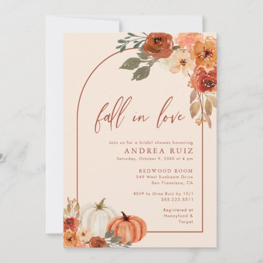 Invitation Citrouille d'automne Terracotta (Devant)