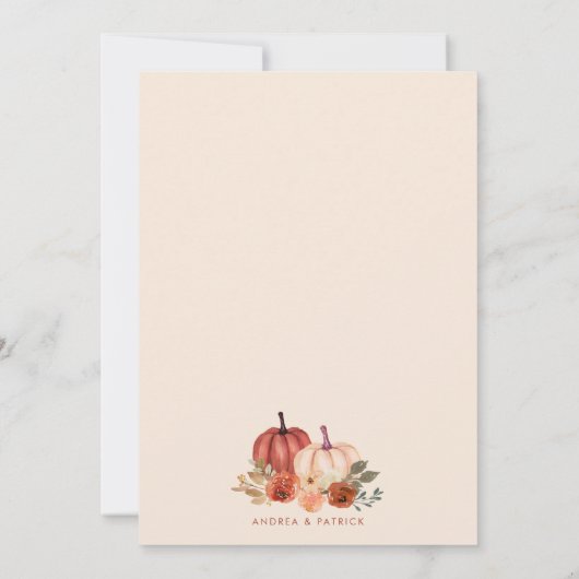 Invitation Citrouille d'automne Terracotta (Dos)