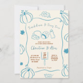 Invitation Citrouille d'automne Touchdown et Petits Pieds Des (Devant)