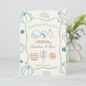 Invitation Citrouille d'automne Touchdown et Petits Pieds Des (Debout devant)