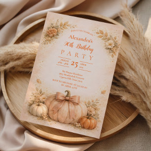 Invitation Citrouille d'automne vintage 90e anniversaire