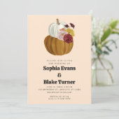 Invitation Citrouille de automne orange et blanc Mariage jaun (Debout devant)