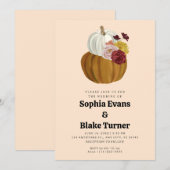 Invitation Citrouille de automne orange et blanc Mariage jaun (Devant / Derrière)