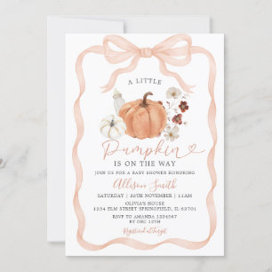 Invitation Citrouille de automne rustique Coquette Baby showe